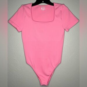 Bubblegum Pink Ribbed Body Shaping Bodysuit